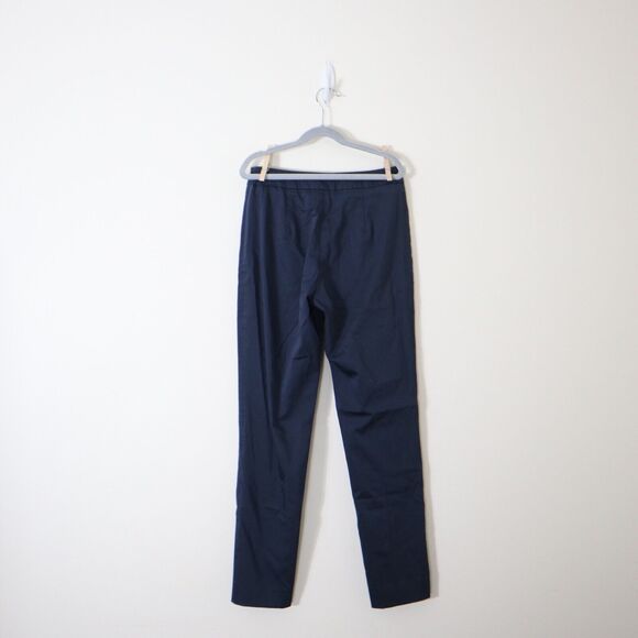 Max Mara US 6 Seam Flat Front Slim Leg Pants Navy Blue Size Zip - Picture 8 of 10